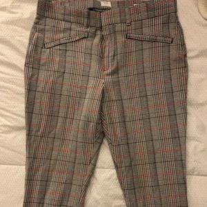 Plaid skinny ankle pants
